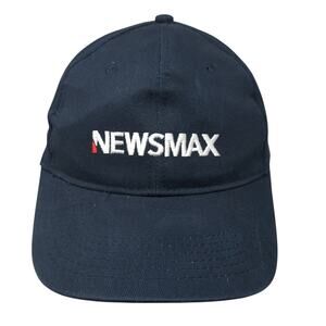 Newsmax Strapback Baseball Cap Blue One Size Adjustable Embroidered Vented Holes